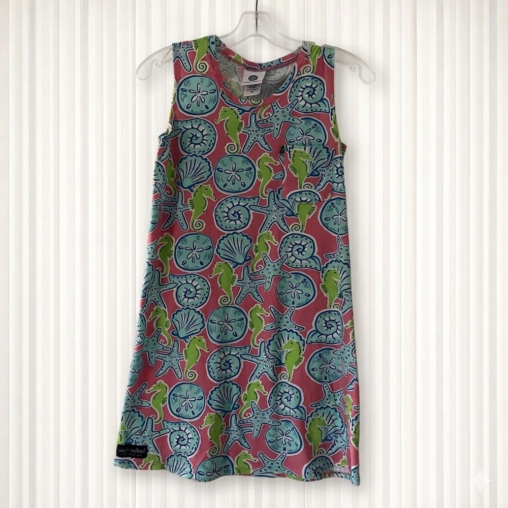 Simply Southern Women's Sleeveless Pink Shell & Seahorse Dress Size XS/S